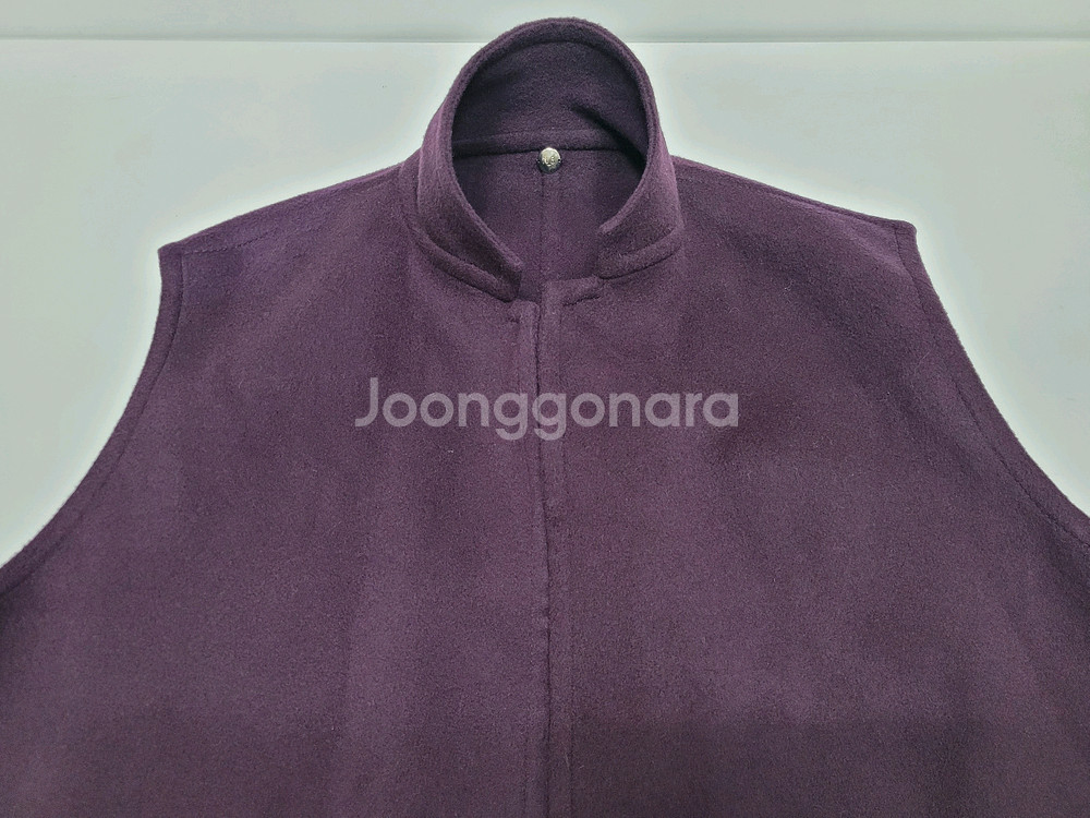 이탈리아 울 캐시미어 모직 롱 베스트 / 여 85 버건디 퍼플--3