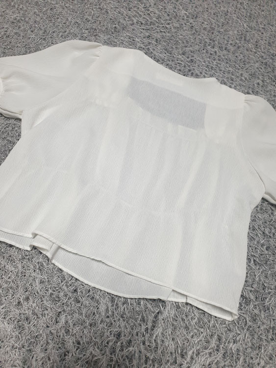 할) 스퀘어넥 프릴 블라우스 Free (착샷O)--8