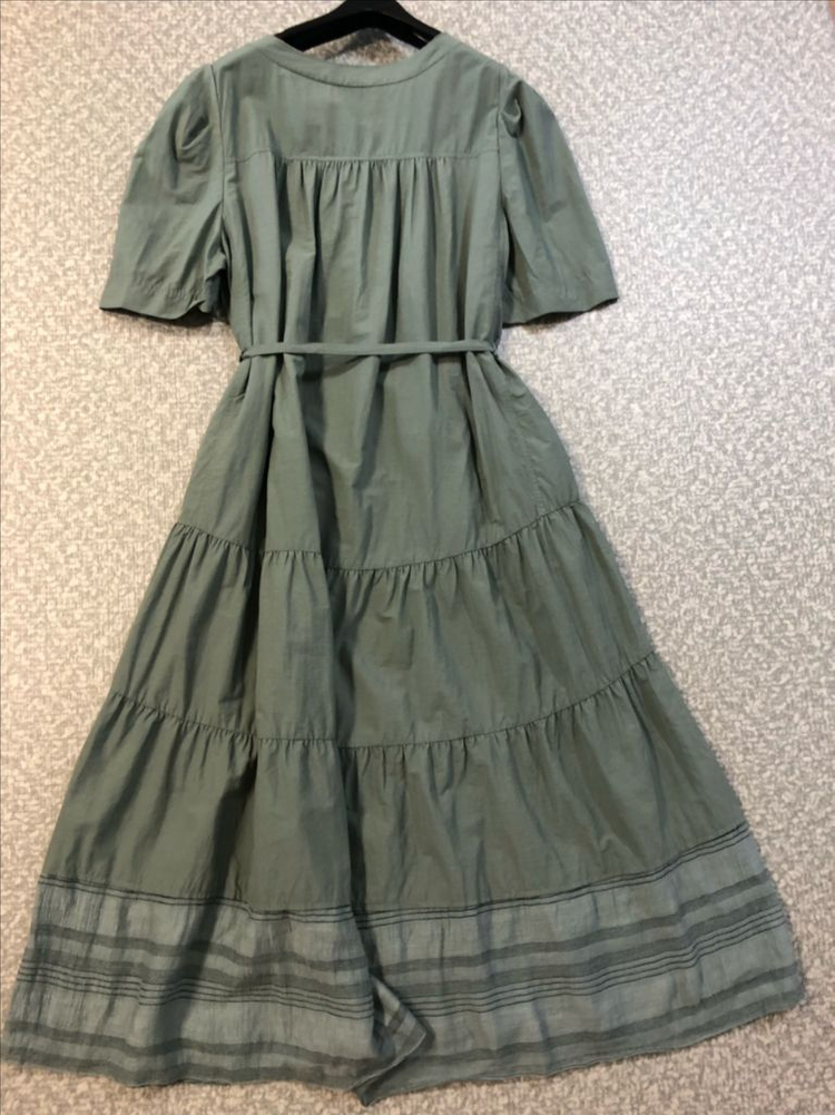 쥬크 22년 정가35.9 바스락 시스루 벨티드 롱 원피스 튤 반팔 민트 주크--6