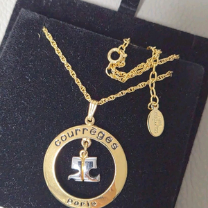 [꾸레쥬] 골드 실버 믹스 빅 펜던트 목걸이