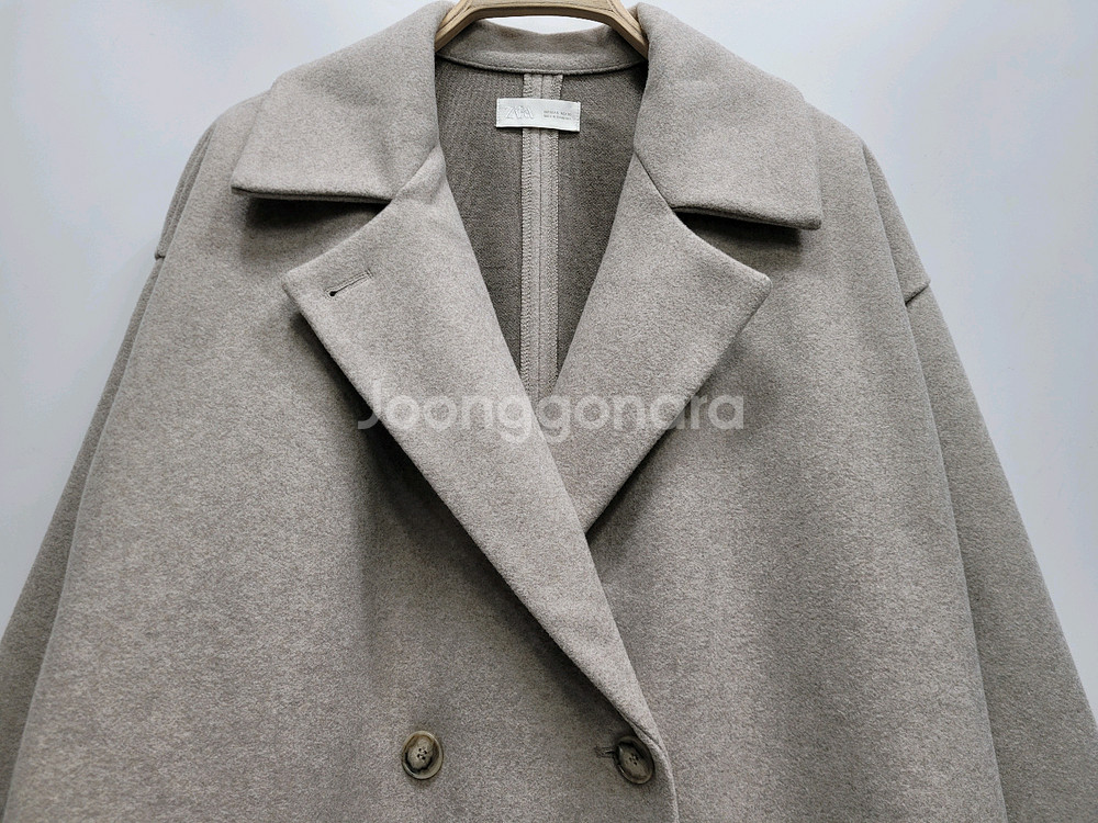 ZARA 자라 오버핏 더블 숏 코트 / 여 L 오트밀--12