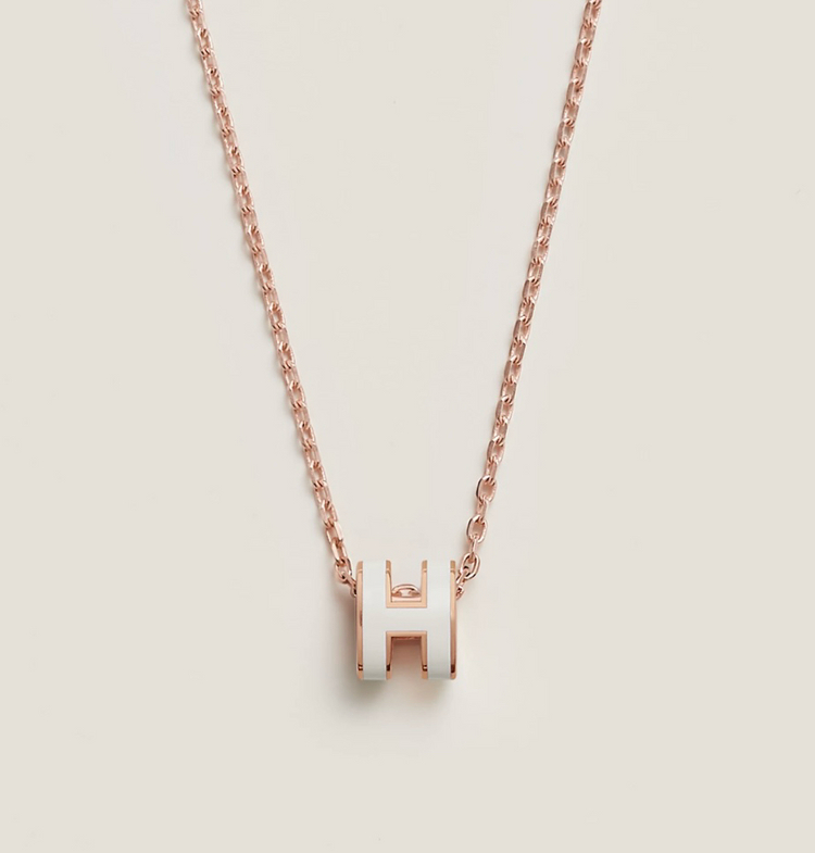 에르메스 팝아슈목걸이 블랑로골 새상품--1