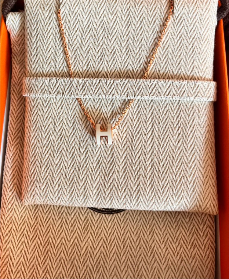 에르메스 팝아슈목걸이 블랑로골 새상품--2