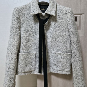 (트와이스다현)마쥬 울 트위드 리본 자켓 블레이저