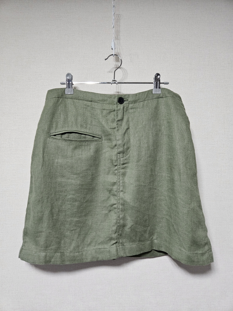 스튜디오 톰보이 카키 린넨 스커트 66정도--4