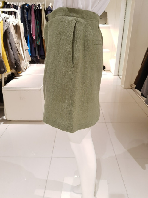 스튜디오 톰보이 카키 린넨 스커트 66정도--2