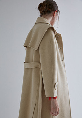 에고이스트 빅카라 벨티드 울 코트 66--1