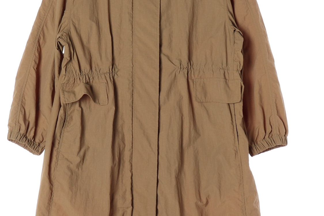 지컷 베이지 나일론 사파리 야상 롱 집업 점퍼 재킷--4