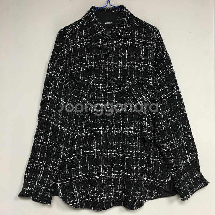 welldone 웰던 레터링 트위드 자켓 L--1