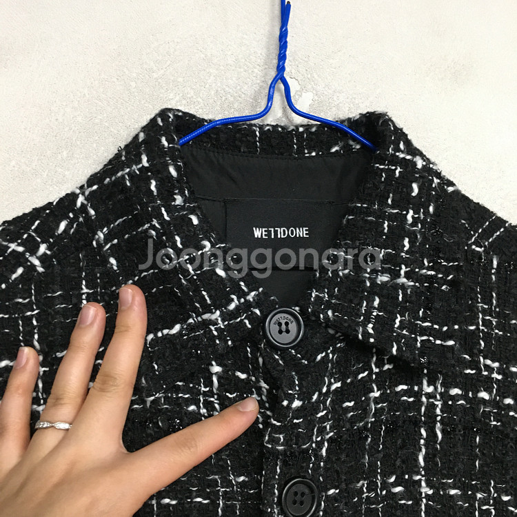 welldone 웰던 레터링 트위드 자켓 L--2