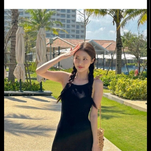 니트 홀터넥 원피스 수영복 이미지