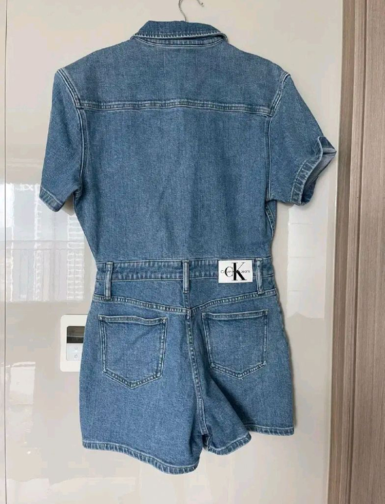 ck 캘빈클라인 진스 미드블루 데님 숏 오버롤 55--1