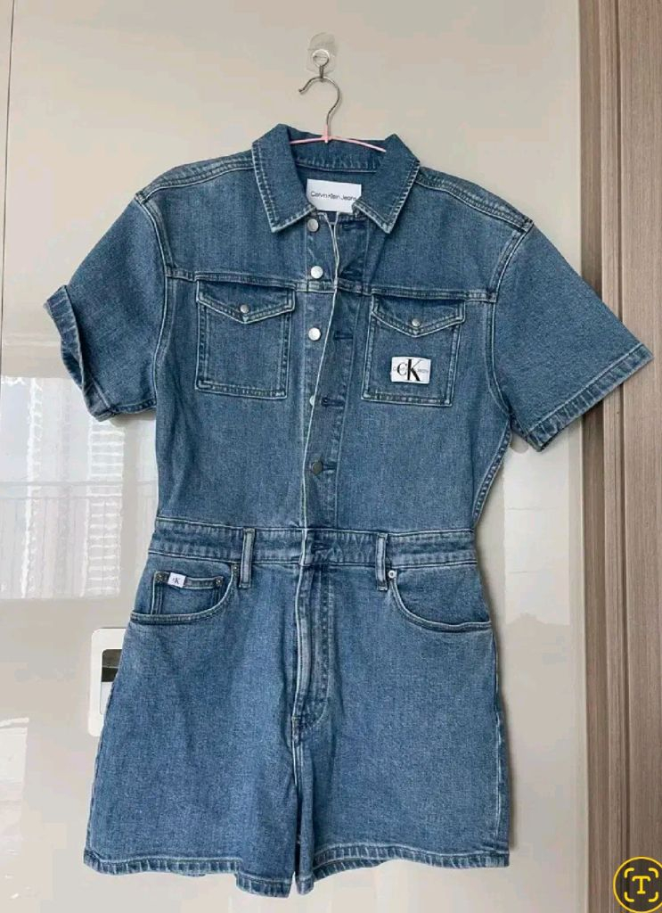 ck 캘빈클라인 진스 미드블루 데님 숏 오버롤 55--2