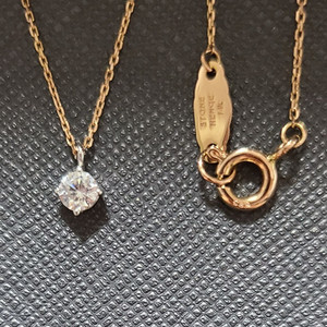 (정가 60만원) 스톤헨지 14k 화이트골드 콤비 목걸이