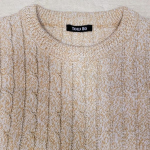 베이지 케이블 꽈배기 니트 (L)
