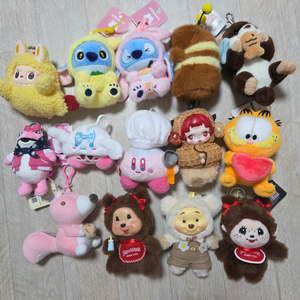 새상품, 택o) 새우라부부 스티치 카피바라 랏코상 스컬판다 몬치치 등 캐릭터 키링 인형 이미지