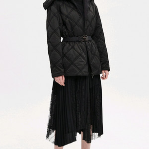 타임 벨티드 퀼팅 패딩 66사이즈