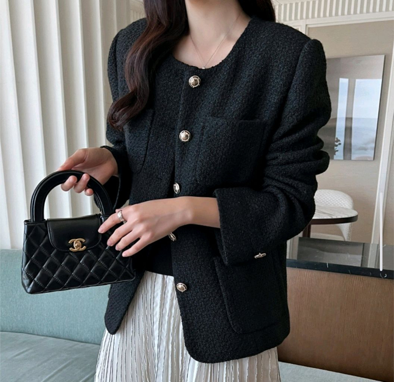 [Muse12] 글로우 헤어리 트위드 울 자켓--1