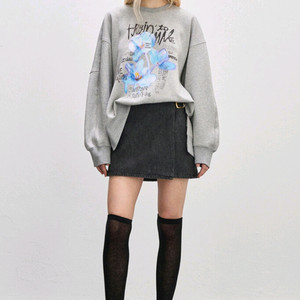 한섬 24fw 시스템 오버사이즈 프린티드 스웻셔츠 프리