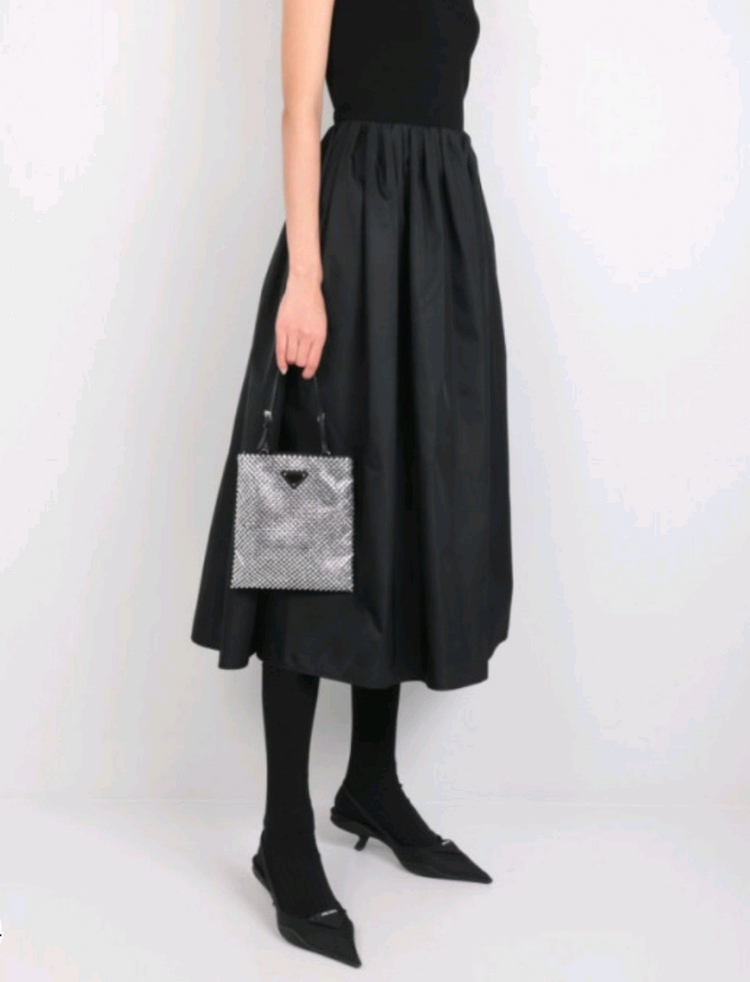 프라다 테수토 호보 크리스탈 토트백 판매해요--9