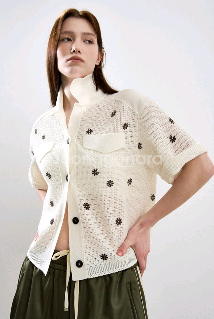 한섬 25ss신상 시스템 품절 플로럴 크로셰 가디건 프리 (새옷)--1