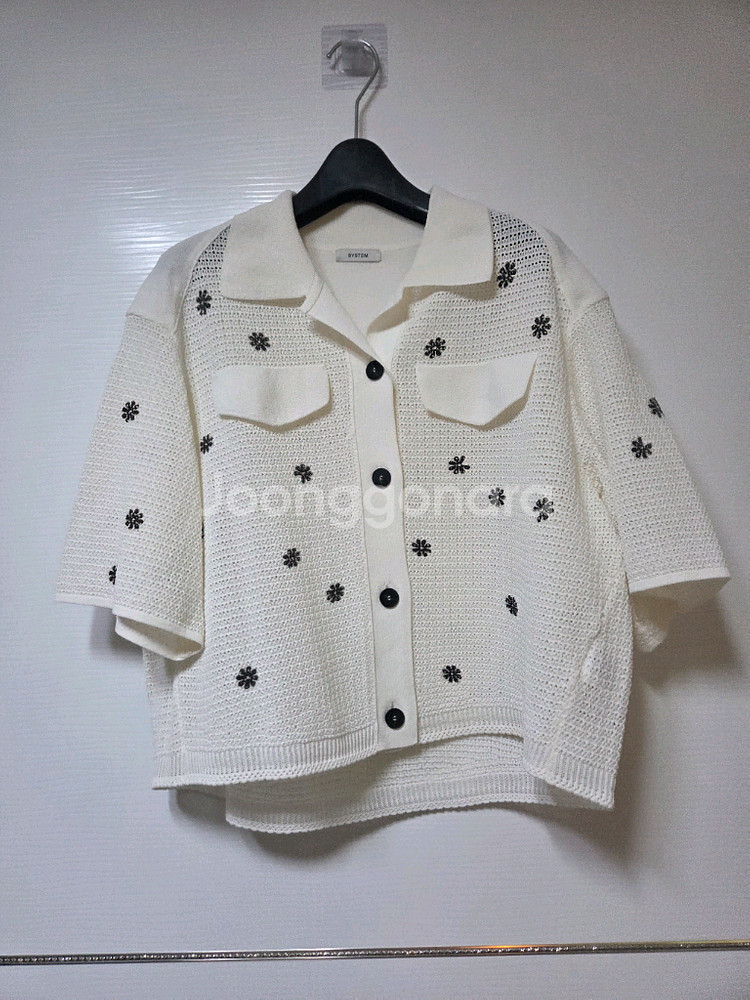 한섬 25ss신상 시스템 품절 플로럴 크로셰 가디건 프리 (새옷)--4