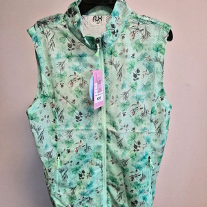 (새상품)민트 여성 플라워 망사 조끼 100