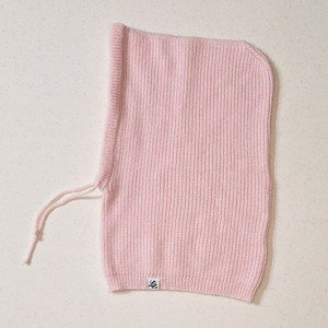 세인트새틴 연핑크 바라클라바 니트 모자