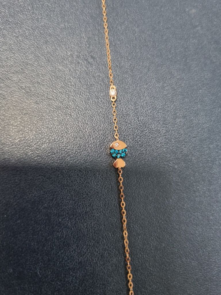 14k 파랑색 물고기 팔찌--1