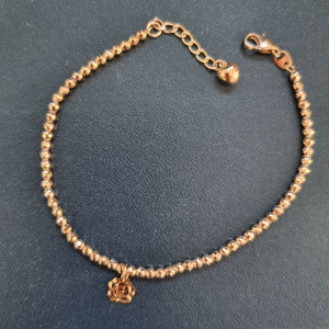 14k 로즈골드 컷팅볼 체인 팔찌