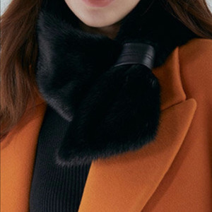 유로컬렉션 휘메일 풀스킨 밍크 머플러 블랙