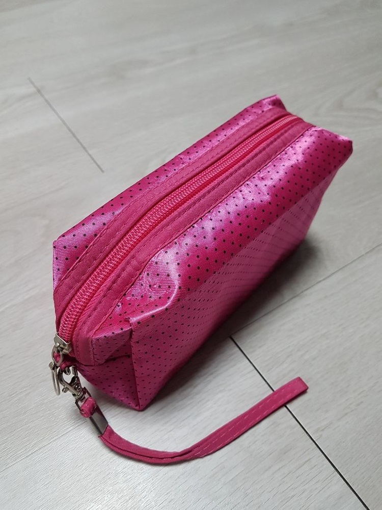 ☆새거☆파우치가방 분홍색 검은점 파우치 화장품파우치--1