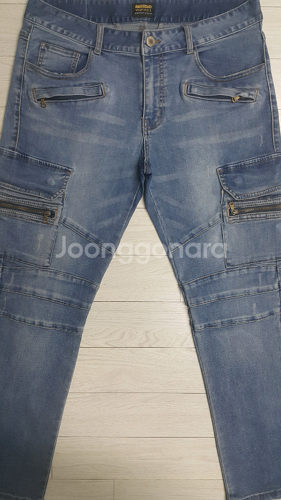 AMERIGO 정품(사방스판) 카고청바지 34인치(No.22)드라이완료!--1