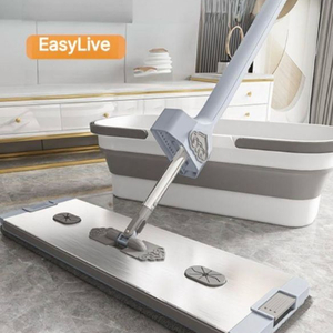 와이드 노터치 밀대 물걸레+접이식 탈수통+극세사걸레 세트