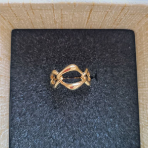 14k골드 굴빵한 체인반지