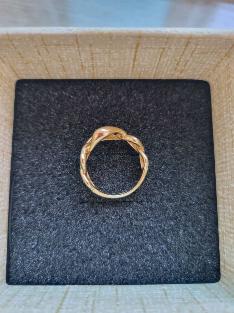 14k골드 굴빵한 체인반지--1