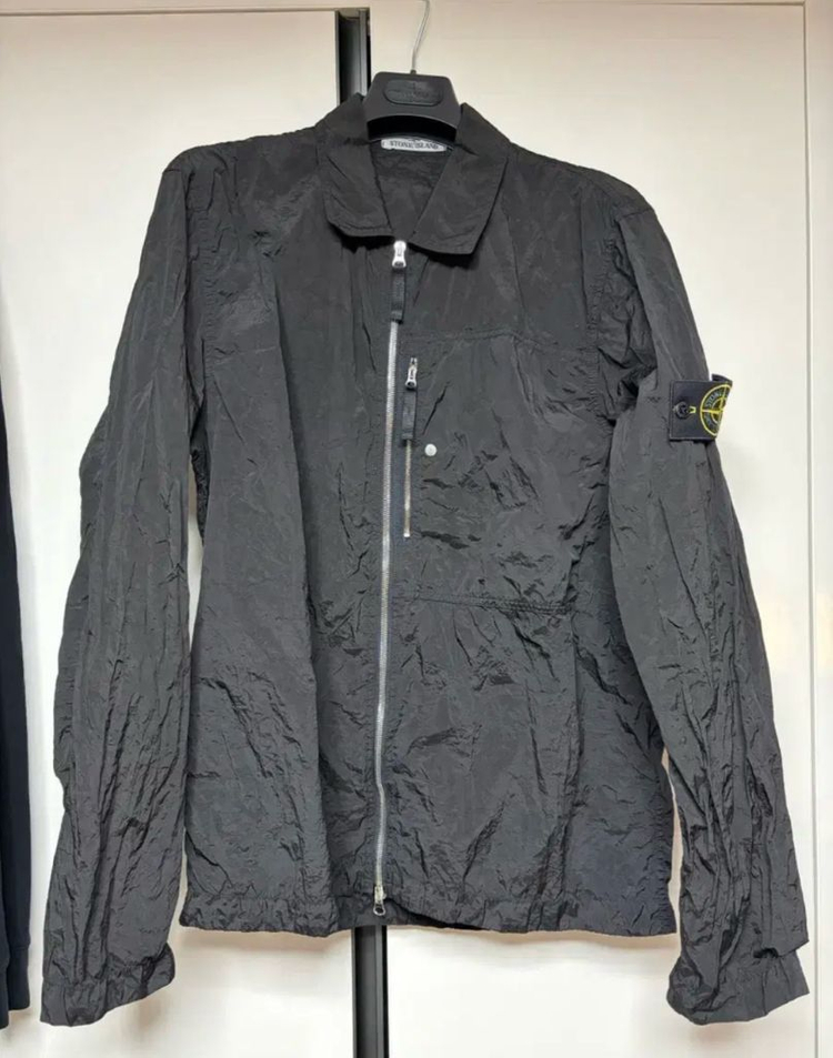 [XL]25SS 스톤아일랜드 크링클랩스 블랙 오버셔츠--1