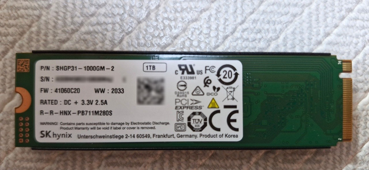 SK hynix SHGP31-1000GM-2 NVMe SSD 1TB 이미지
