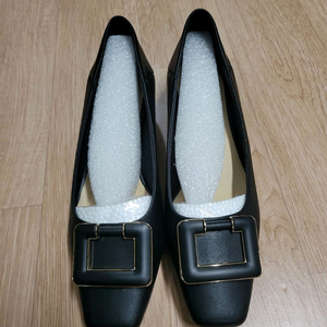 여성)블랙 플랫 슈즈 단화(새상품250m)