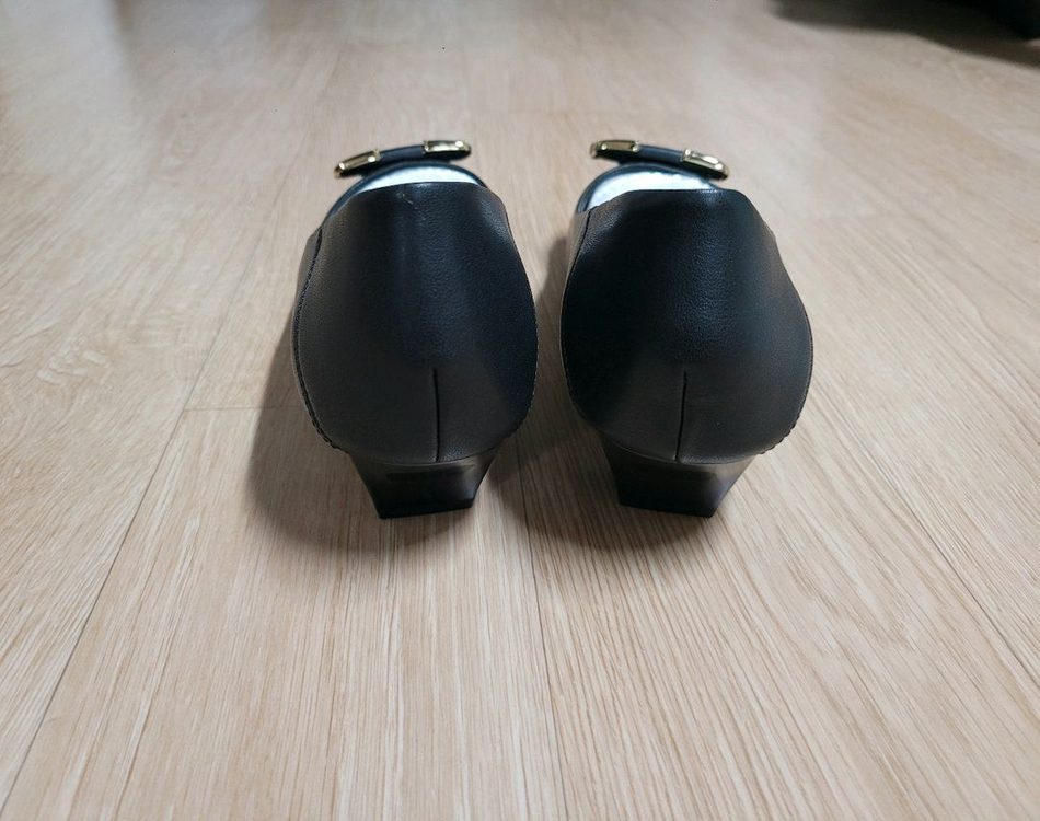 여성)블랙 플랫 슈즈 단화(새상품250m)--2