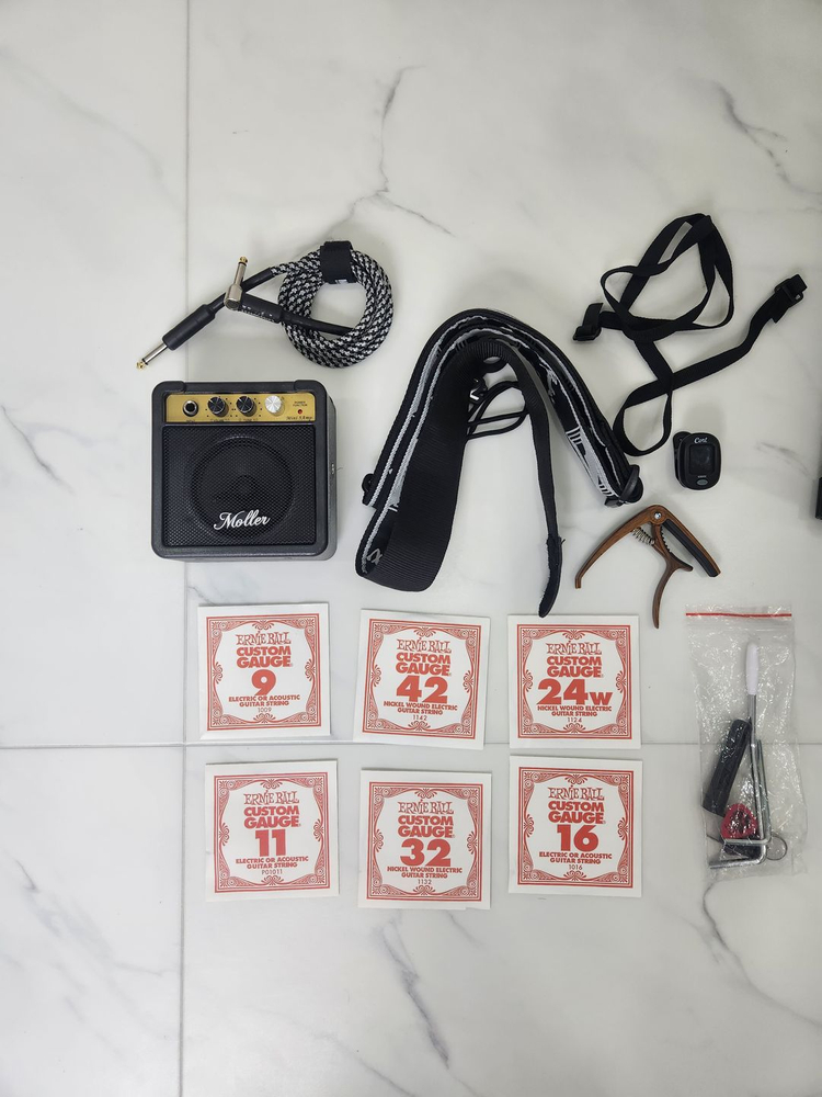 고퍼우드 S클레식 3 화이트 일렉기타 풀셋트--1