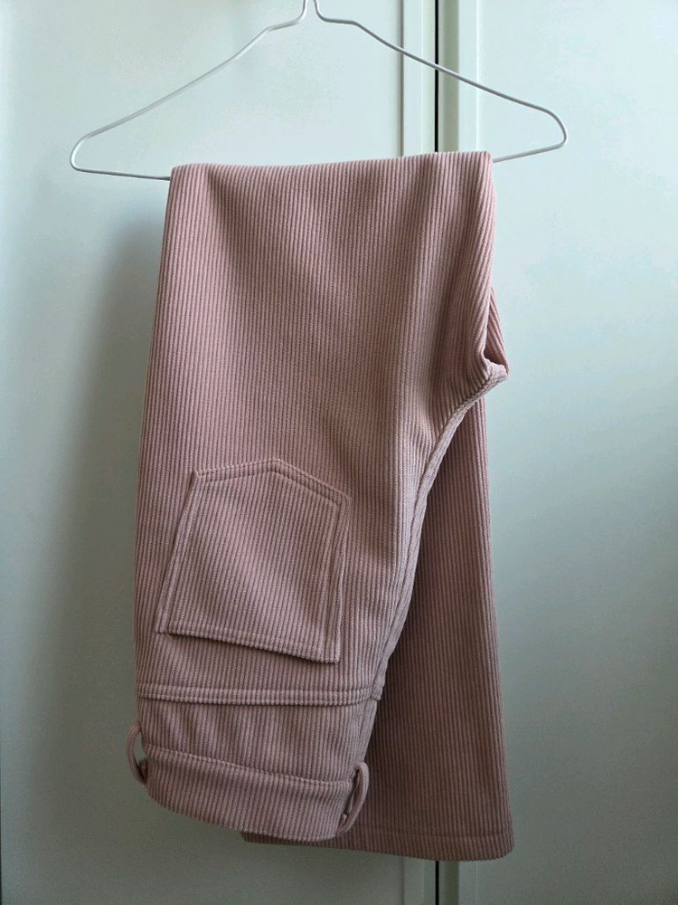 유라타임 기모안감 베이글 코듀로이 하이웨스트 세미 와이드 팬츠--1