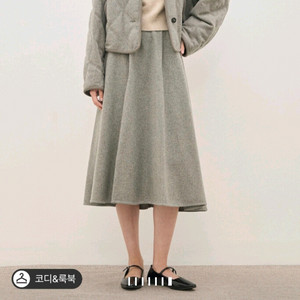 더캐시미어 캐시미어 블렌드 플레어 스커트 토프그레이 55 랑방 마인 타임 시스템 오브제 sjsj