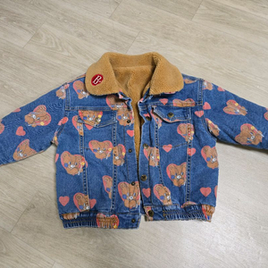 상태좋음)베베드피노 하트바바리버서블데님자켓 110 이미지