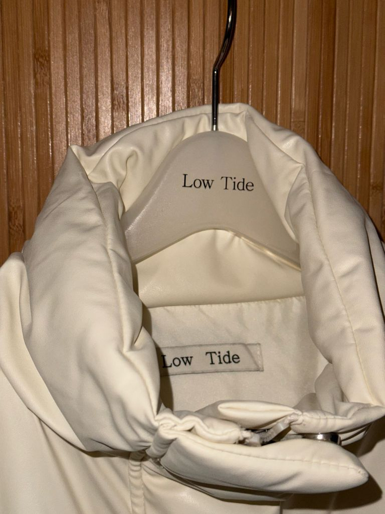 로우타이드 레더 다운 패딩 자켓 아이보리 M레--3