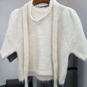 크롭 니트 반팔티(새상품)