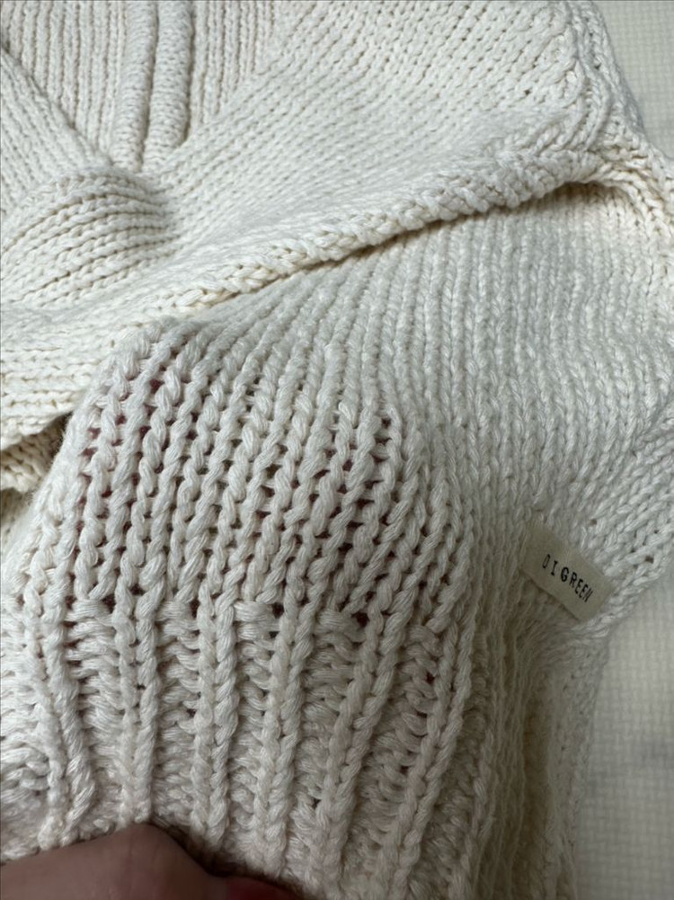 디그린 아이보리 꽈배기 니트 집업 M--3