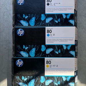HP 80 프린터헤드와 청소기 5개일괄