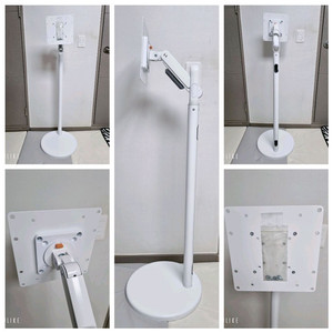 화이트 모니터 TV 스탠드 받침대 거치대