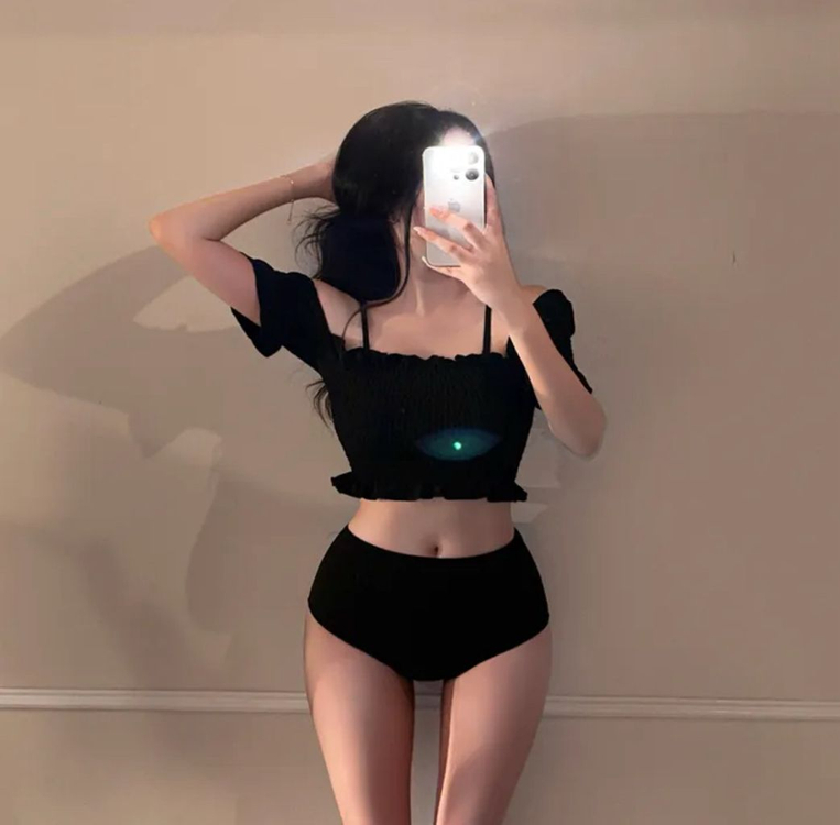 프릴 비키니 수영복--1